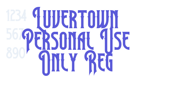 Luvertown Personal Use Only Reg font free