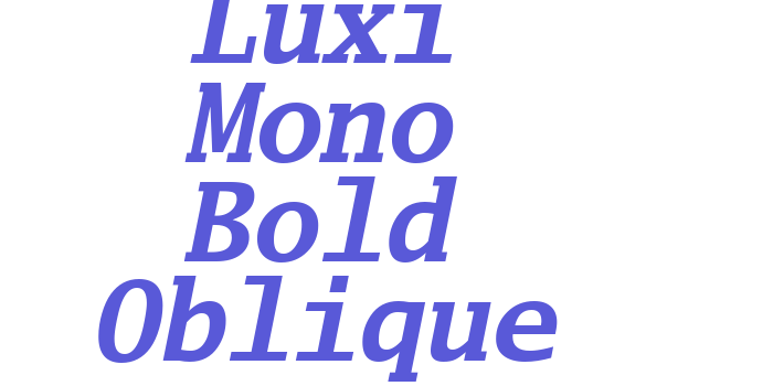 Luxi Mono Bold Oblique Font