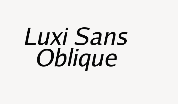 Luxi Sans Oblique Font