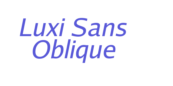 Luxi Sans Oblique Font