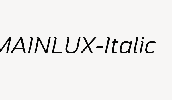 MAINLUX-Italic Font