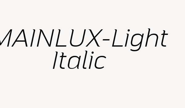 MAINLUX-Light Italic Font