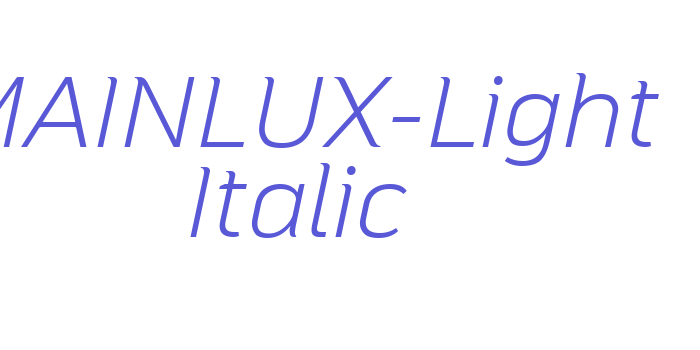 MAINLUX-Light Italic Font