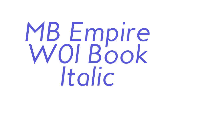 MB Empire W01 Book Italic Font Download