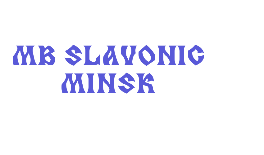 MB Slavonic Minsk Font Download