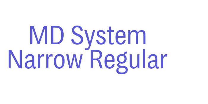 MD System Narrow Regular Font Download