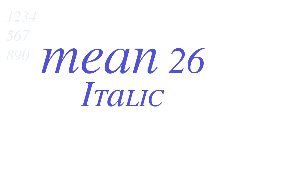 MEAN 26 Italic-font-download