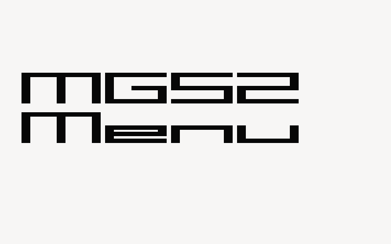 MGS2 Menu Font