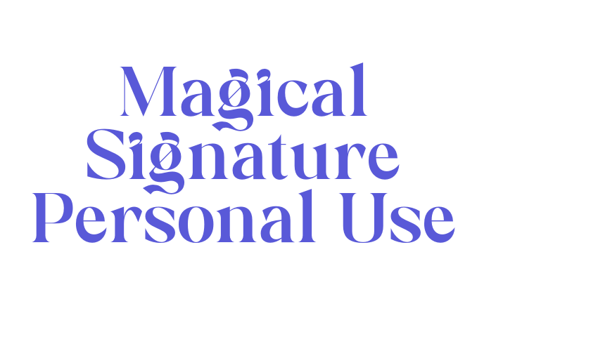 Magical Signature Personal Use Font Download