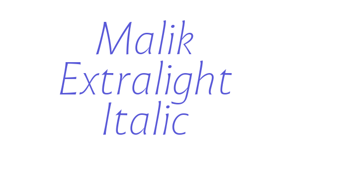 Malik Extralight Italic Font Download