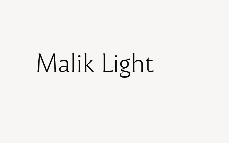 Malik Light Font