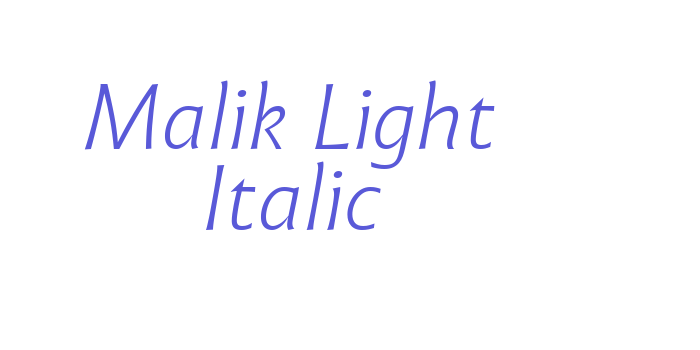 Malik Light Italic Font Download