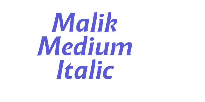 Malik Medium Italic Font Download