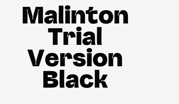 Malinton Trial Version Black Font