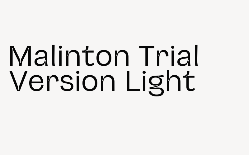 Malinton Trial Version Light Font