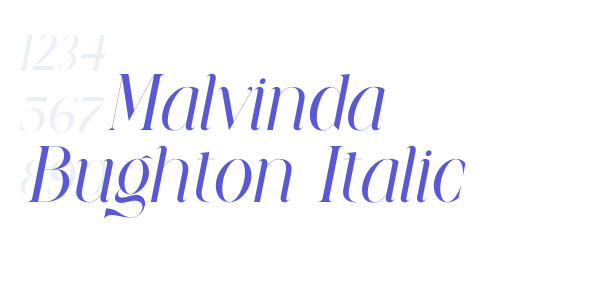 Malvinda Bughton Italic font