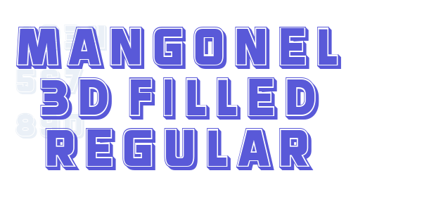 Mangonel 3D Filled Regular font