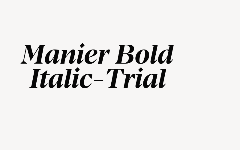 Manier Bold Italic-Trial Font