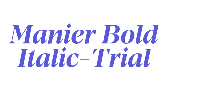 Manier Bold Italic-Trial Font Download