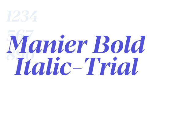 Manier Bold Italic-Trial
