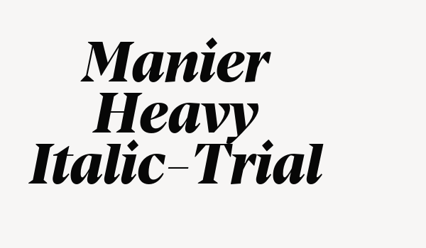 Manier Heavy Italic-Trial Font