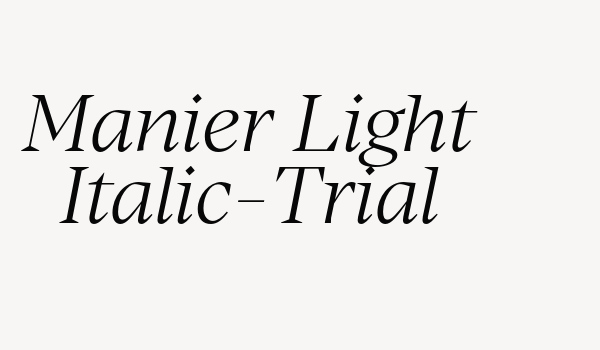 Manier Light Italic-Trial Font