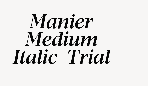 Manier Medium Italic-Trial Font