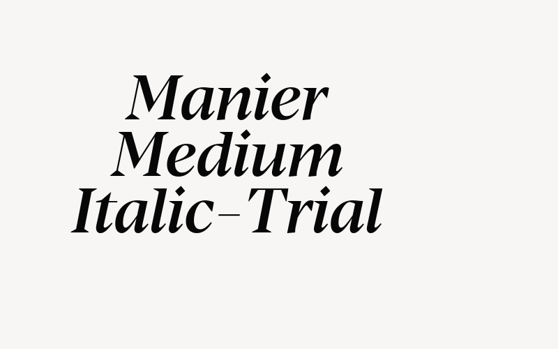 Manier Medium Italic-Trial Font