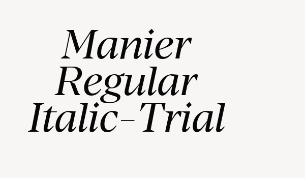 Manier Regular Italic-Trial Font