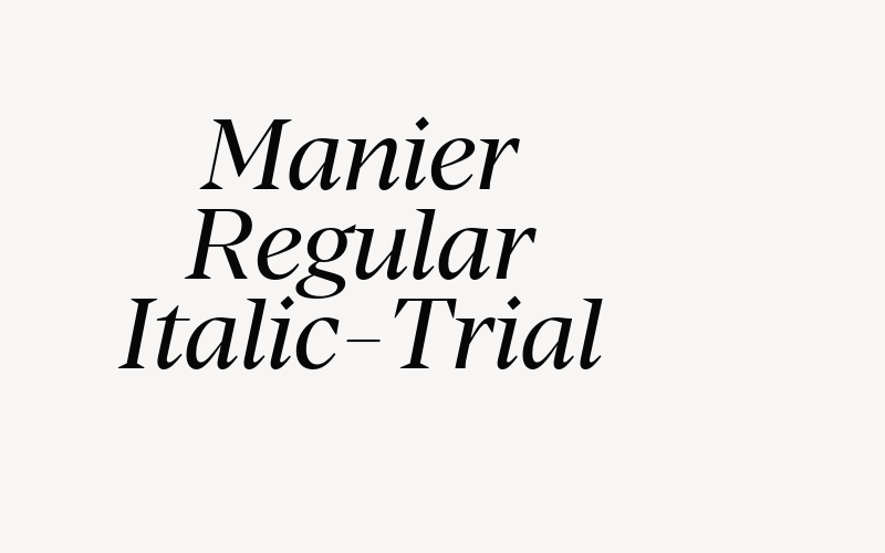 Manier Regular Italic-Trial Font