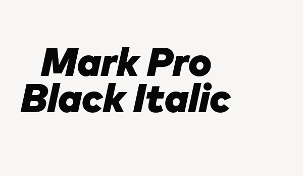 Mark Pro Black Italic Font