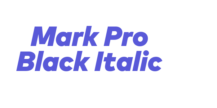 Mark Pro Black Italic Font Download