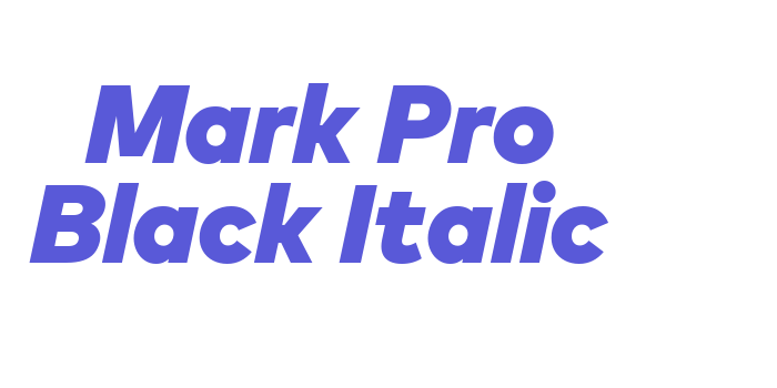 Mark Pro Black Italic Font