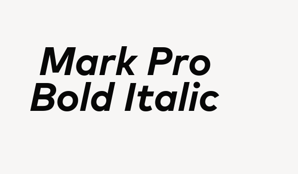 Mark Pro Bold Italic Font