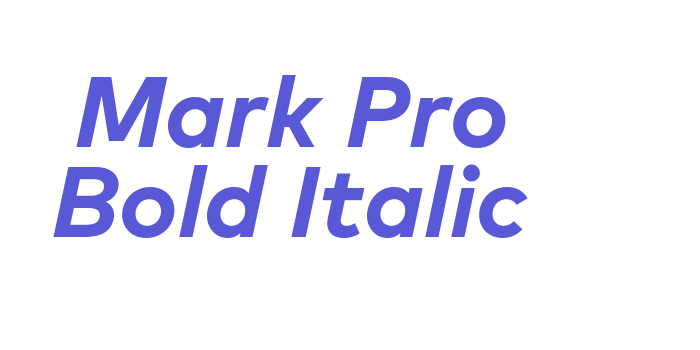 Mark Pro Bold Italic Font