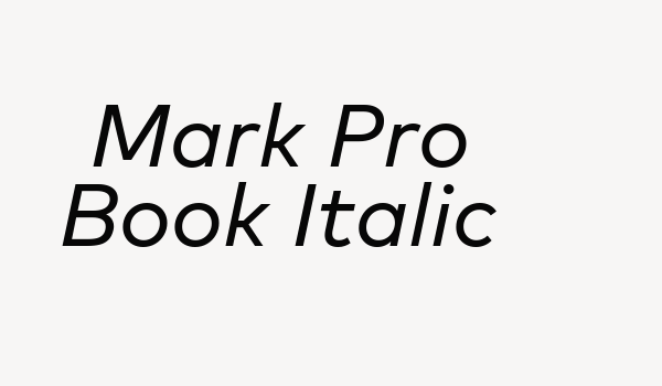 Mark Pro Book Italic Font