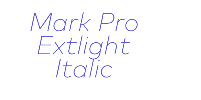 Mark Pro Extlight Italic Font Download