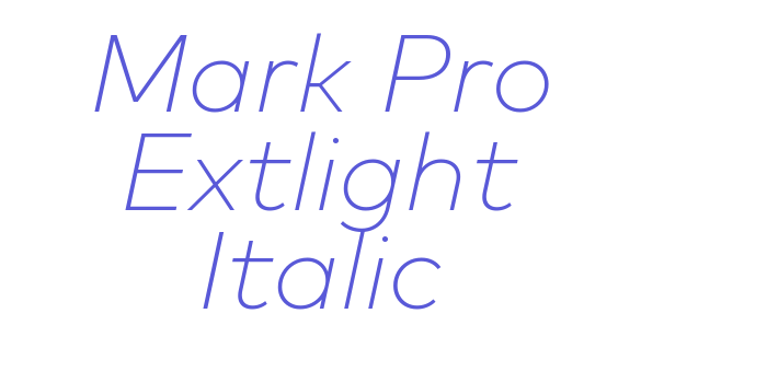 Mark Pro Extlight Italic Font