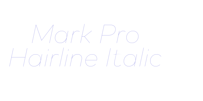 Mark Pro Hairline Italic Font Download