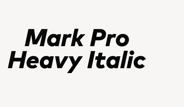 Mark Pro Heavy Italic Font