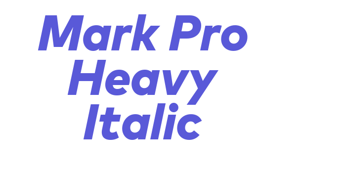 Mark Pro Heavy Italic Font