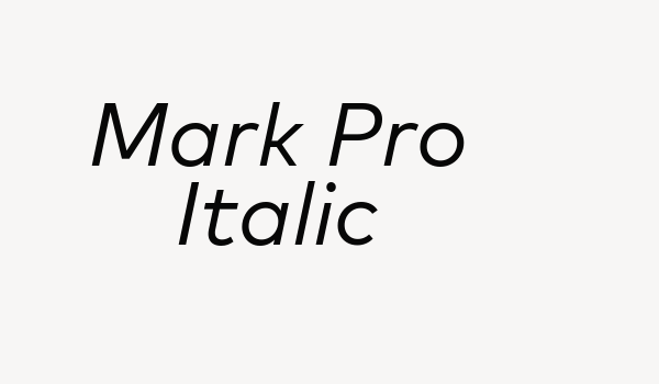 Mark Pro Italic Font