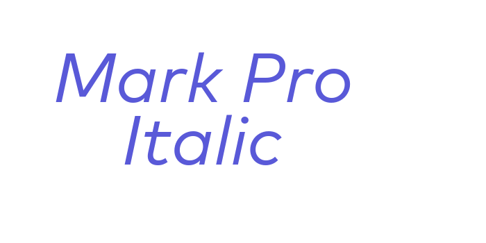 Mark Pro Italic Font