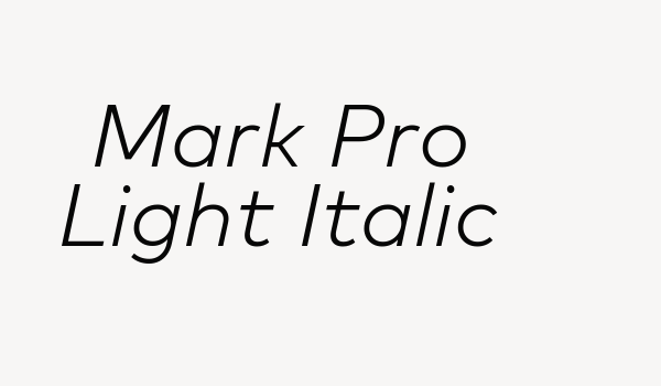 Mark Pro Light Italic Font