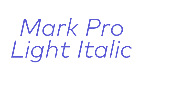 Mark Pro Light Italic Font