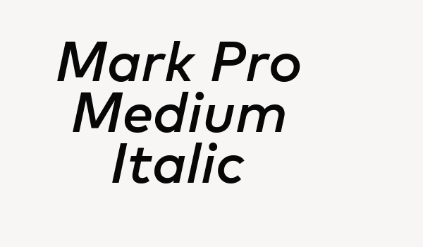 Mark Pro Medium Italic Font