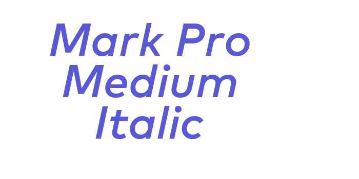 Mark Pro Medium Italic Font Download