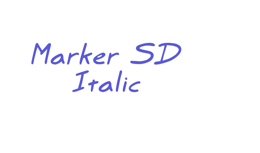 Marker SD Italic Font