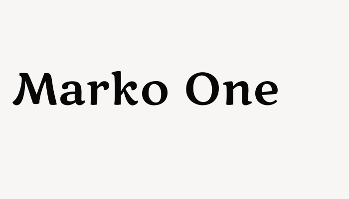 Marko One font download