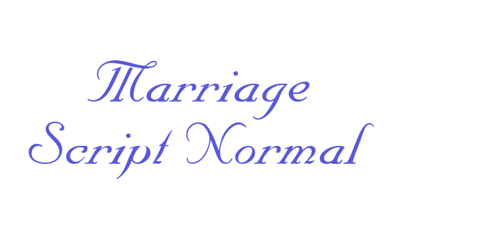 Marriage Script Normal Font